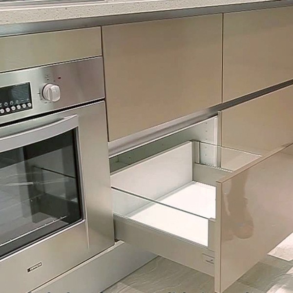 Slab Kitchen Cabinet Door in Solid Beige - AKC
