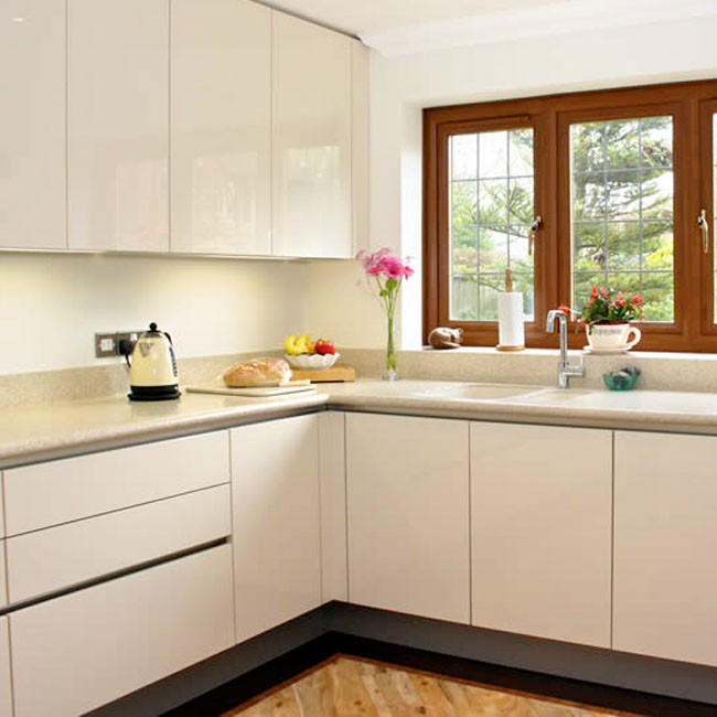 Slab Kitchen Cabinet Door In Sparkle Off White Akc