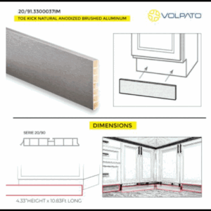 96in TOE KICK ANODIZED BRUSHED ALUMINUM - Image 3