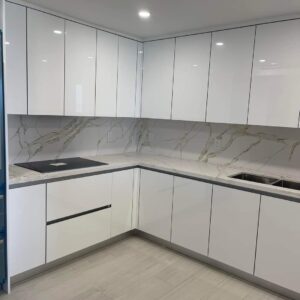 Slab Kitchen Cabinet Door in High Gloss White