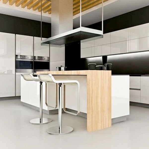 Slab Kitchen Cabinet Door in Solid White - AKC